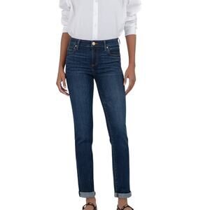 KUT from the Kloth Size 12 Abelia Wash Catherine Boyfriend Jeans Mid Rise K32-2